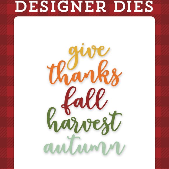 Fall Harvest Die Set Echo Park Designer Dies Word Card Making Scrapbooking Craft - Picture 4 of 4